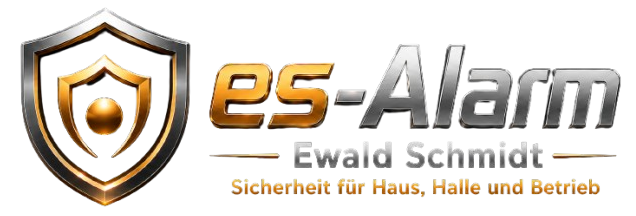 ES-Alarm Logo frei mit Halle und Haus